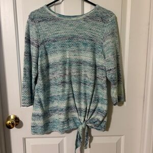 Christopher & Banks Teal and Navy Knit Top